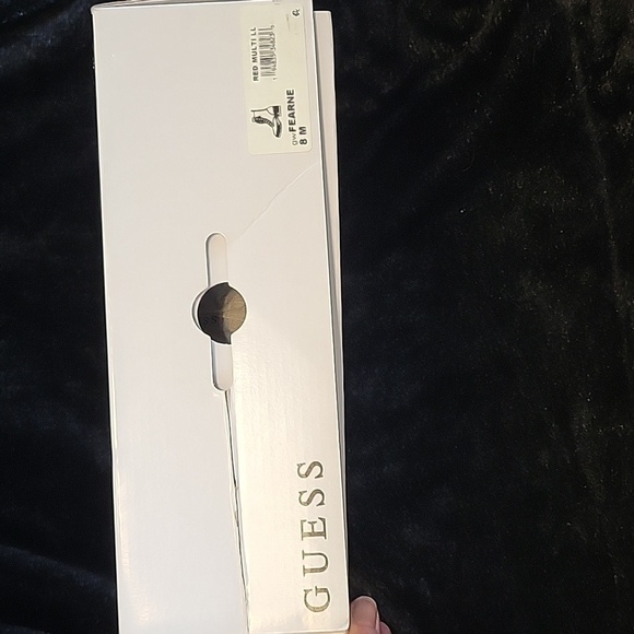 GUESS Red and Black Plaid Boots New In Box - Picture 16 of 16